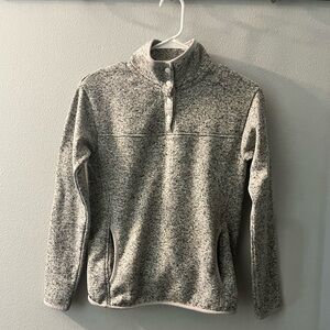 Eddie Bauer Woman’s Radiator Heather Grey Fleece Snap Mock XS